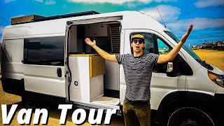 VAN TOUR  Hidden Shower Happijac Bed Lift 600 Amp hour Battery Bank and more [upl. by Tennos]