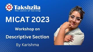 MICAT  Workshop on Descriptive Section  By Karishma MICAT mica [upl. by Broek]