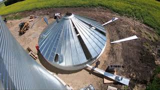 TIMELAPSE of 25000 bushel grain bin BUILD amp concrete pour [upl. by Linus]