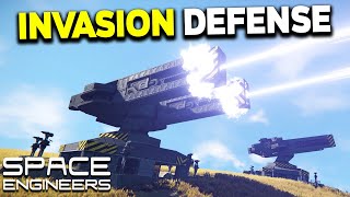 INVASION Defence  Space Engineers Dual Railgun Turret [upl. by Godiva]