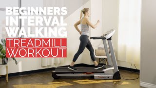 20 Min Interval Walking Treadmill Workout for Beginners [upl. by Aikit]