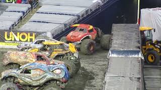 Monster Jam Highlights  Foxboro 2024 [upl. by Annahsirhc]