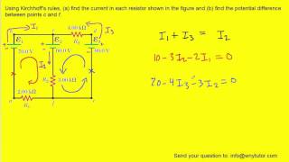 Using kirchhoffs rules find the current in each resistor shown in figure [upl. by Esinereb]