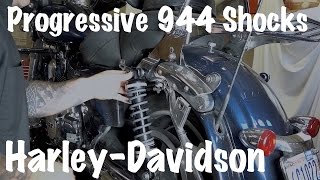 Install 944 Ultra Touring Progressive Shocks on a Harley Davidson  Adjust Sag [upl. by Teddy864]