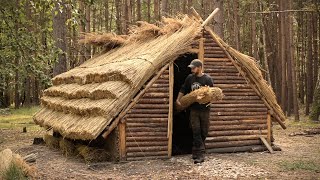 Building a Medieval House  10 Day Bushcraft Shelter Build [upl. by Brigitte]