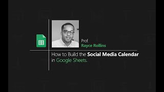 How to Build The Social Media Calendar in Google Sheets [upl. by Kerns]