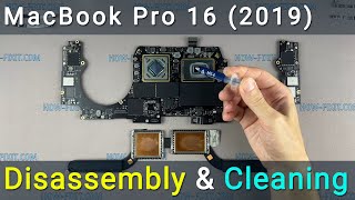 MacBook Pro 16 2019 Disassembly fan cleaning and thermal paste replacement [upl. by Dulsea]