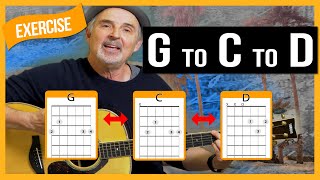 Chord Changing Exercises G to C to D [upl. by Calondra]