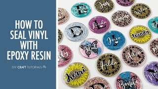 HOW TO SEAL VINYL WITH RESIN FROM START TO FINISH  Acrylic Keychain Tutorial  Glitter Keychain [upl. by Nagol]