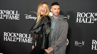 Behati Prinsloo and Adam Levine Make Rare Red Carpet Appearance at Rock and Roll Hall of Fame Show [upl. by Naimerej]