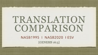 NASB1995 NASB2020 ESV Bible Translation Comparison I Genesis 165 [upl. by Ugo]