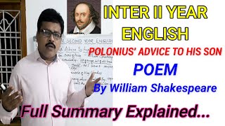 Polonius Advice to his Son by William Shakespeare Inter II Year English [upl. by Sielen892]