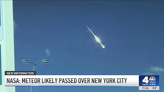 Meteor passed over New York City NASA  NBC New York [upl. by Olpe]