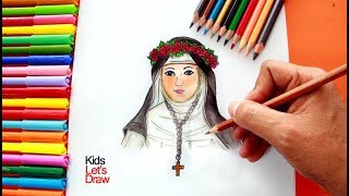 Cómo dibujar y pintar a SANTA ROSA DE LIMA paso a paso  How to draw Saint Rose of Lima [upl. by Forrester945]