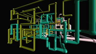 169 1080p 3d Pipes Screensaver 10 Hours no loop with teapots [upl. by Eadrahc]