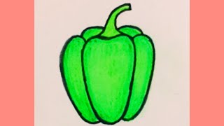 How to draw capsicumbell pepper step by stepeasy capsicum drawingvegetable drawing [upl. by Donaugh513]