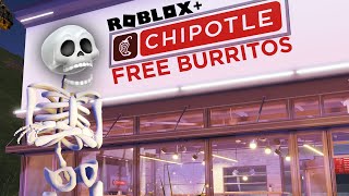 HOW TO GET A FREE CHIPOTLE BURRITO Playing ROBLOX [upl. by Rosane]