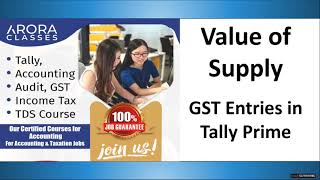 GST Value of Supply  GST Entries in Tally Prime  Value of Supply under GST [upl. by Emera]