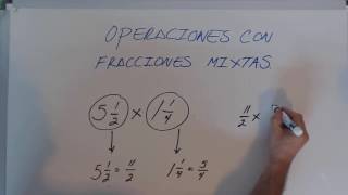 Operaciones con fracciones mixtas [upl. by Aicirtac]