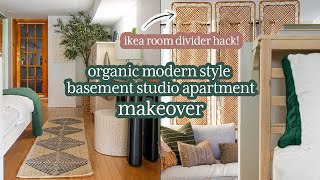 Dark Basement Studio Apartment Makeover RenterFriendly [upl. by Thun]