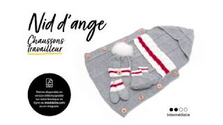 Tutoriel Tricot Nid dange  Chaussons travailleur [upl. by Theodore89]