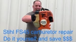 Stihl FS45 weed eater carburetor repair [upl. by Haskel]