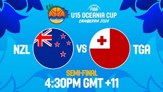 New Zealand v Tonga  Full Basketball Game  FIBA U15 Oceania Cup 2024  SemiFinals [upl. by Acissaj]