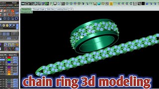 Jewelry Cuban Chain ring CAD Design Tutorial 3D Modeling with Rhino 3D [upl. by God]