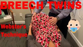 BREECH TWIN Babies Webster’s Technique Muscle Work amp Activator  Chiropractic Adjustment Big Belly [upl. by Dew]