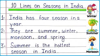 10 Lines Essay on Seasons in India  Seasons in India 10 Points  Sentences on Season in India [upl. by Mattie]