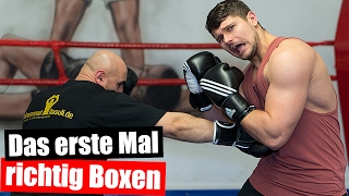 Richtig Boxen lernen  Boxtraining mit Profiboxer [upl. by Docila]