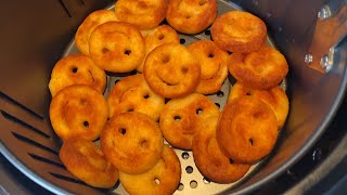 Air Fryer Frozen Smiley Fries  Mccain Potato Smiley Fries In The Air Fryer  So Crispy YUM [upl. by Obe612]