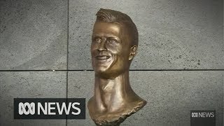 That infamous oddlooking statue of Christiano Ronaldo has been replaced [upl. by Drofnas]