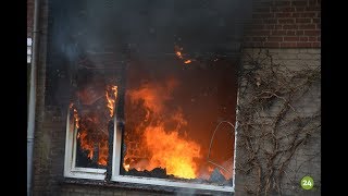 Uitslaande woningbrand Beukenlaan Sterksel [upl. by Ardet]