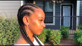 How To DETAILED DIY Feed In Cornrows  Beginner Friendly [upl. by Atteyek]