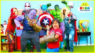 Ryan vs Thanos Marvel Endgame Superheroes Hide and Seek [upl. by Alithia349]