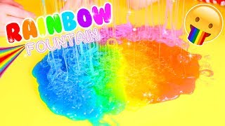 SLIME RAINBOW FOUNTAIN CHALLENGE  who can make the best rainbow fountain  Slimeatory 97 [upl. by Vano69]