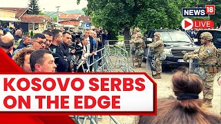 Ethnic Serb Protest Outside Municipal Offices In Leposavic  Kosovo Serb Conflict 2023 News LIVE [upl. by Lazes]