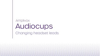 Audiocups  Changing headset leads on noisereducing ear enclosures [upl. by Ydnar844]