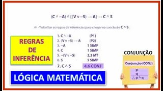 Regras de Inferência  LÓGICA MATEMÁTICA [upl. by Maggi]