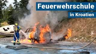 Kroatische Feuerwehrschule PKWBrand und Atemschutzübung 🚒 [upl. by Alie]