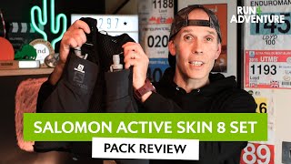 SALOMON ACTIVE SKIN 8 SET Pack Review  Run4Adventure [upl. by Owades]