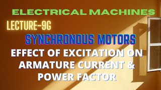 Electrical Machines  Lecture  9G  Synchronous Motor  Effect of Excitation on Current amp PF [upl. by Erret]