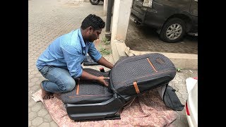 Applying car seat covers  Elegant Auto Accessories [upl. by Melak]