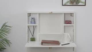 Jaxpety Wall Mounted Cabinet WFolding Down Table Desk [upl. by Aneert]