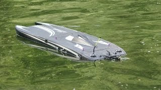 Testing RC BOAT ZONDA  12 S Lipo Powerfull Monster ZONDA Zonda RCBoat [upl. by Cosme]