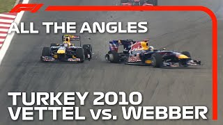 Vettel And Webbers Dramatic Collision  All The Angles  2010 Turkish Grand Prix [upl. by Eolhc]