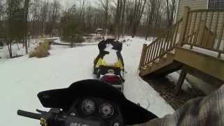 SkiDoo Mach Z 1000 SDI 05 Walk Around COLD START [upl. by Zurek466]