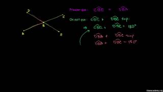 Démonstration  Deux angles opposés par le sommet sont égaux [upl. by Linetta]