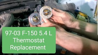 Thermostat Replacement On 2003 F150 54L 2valve [upl. by Dermot]